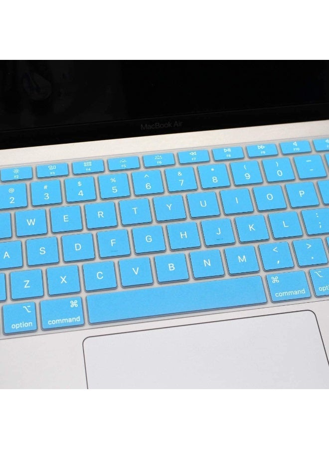 مافانز تخطيط اللغة الإنجليزية الأمريكية  غطاء لوحة مفاتيح سيليكون لجهاز MacBook Air 13" 2020 مع نموذج Touch ID:- A2179/A2337 شريحة M1، ملحقات لوحة المفاتيح" أزرق سماوي - Image 4