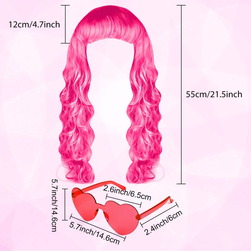 Bouiexye 24 Pieces Colorful Long Curly Wigs Wavy Party Wigs Curly Cosplay Costume Wig for Women Party DÃ©cor Bachelorette - Image 2