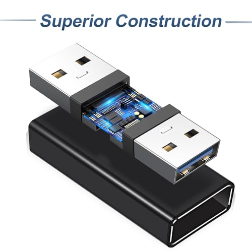 Basesailor USB Female to Female Adapter (3-Pack), USB 3.0 to Type A Female 3.0 Cable Coupler for Connecting Two Male Ends Cord, Extension Connector (Black (Upgraded)) - Image 4