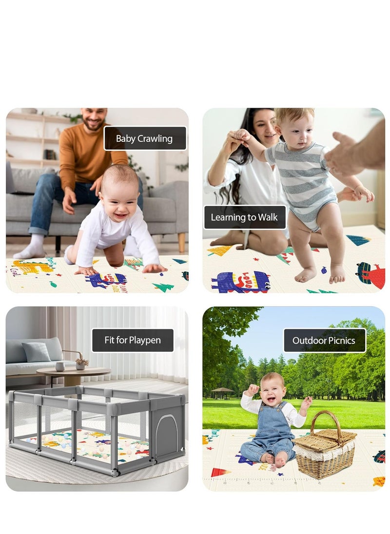 ARCOON - Foldable Baby Play Mat – 180 x 100 cm Waterproof XPE Foam Playmat, Double-Sided Animal Prints, Portable & Lightweight, Perfect for Babies & Toddlers - Image 1