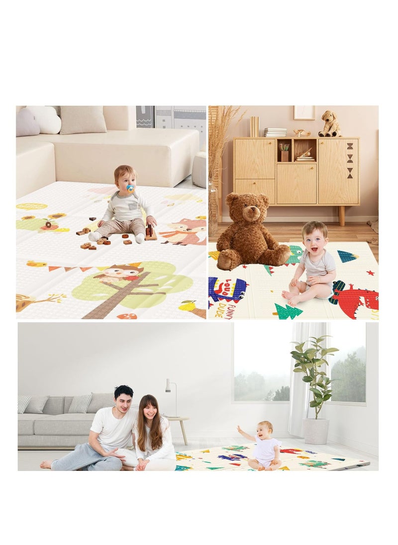 ARCOON - Foldable Baby Play Mat – 180 x 100 cm Waterproof XPE Foam Playmat, Double-Sided Animal Prints, Portable & Lightweight, Perfect for Babies & Toddlers - Image 1