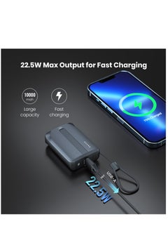 Brave BRAVE 10000mAh Power Bank Support PD 20W and USB A 22.5W Fast Charging with Built-in 2 Output Cable and LED Display for iPhone and Android Phones and Most Electronic Devices  - Image 3