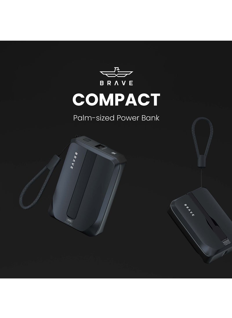 Brave BRAVE 10000mAh Power Bank Support PD 20W and USB A 22.5W Fast Charging with Built-in 2 Output Cable and LED Display for iPhone and Android Phones and Most Electronic Devices  - Image 4
