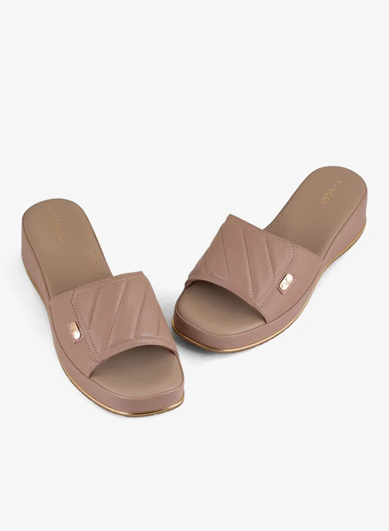 Vincci Pink Women Single Strap Wedge Sandals for Women | Best Price UAE