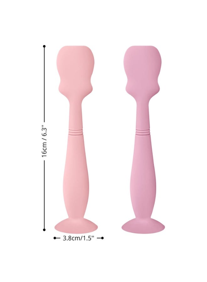 Meetion 4 Pack Baby Diaper Cream Brush, Diaper Cream Spatula Applicator Silicone Baby Butt Paste Spatula for Babies, Newborn, 2 x Large Size, 2 x Small Size (2 x Pink, 2 x Soft Lilac) - Image 4