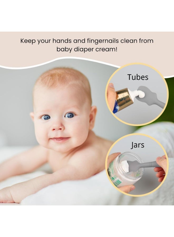 Meetion 4 Pack Baby Diaper Cream Brush, Diaper Cream Spatula Applicator Silicone Baby Butt Paste Spatula for Babies, Newborn, 2 x Large Size, 2 x Small Size (2 x Pink, 2 x Soft Lilac) - Image 2