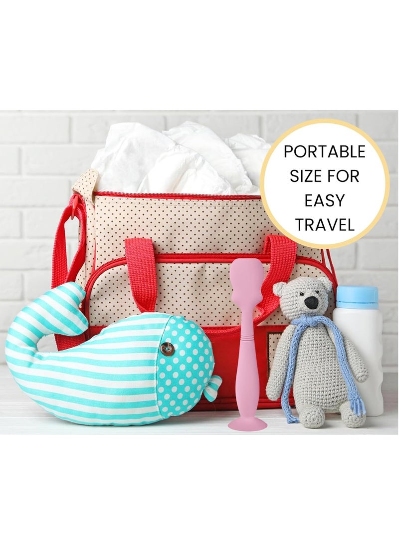 Meetion 4 Pack Baby Diaper Cream Brush, Diaper Cream Spatula Applicator Silicone Baby Butt Paste Spatula for Babies, Newborn, 2 x Large Size, 2 x Small Size (2 x Pink, 2 x Soft Lilac) - Image 5