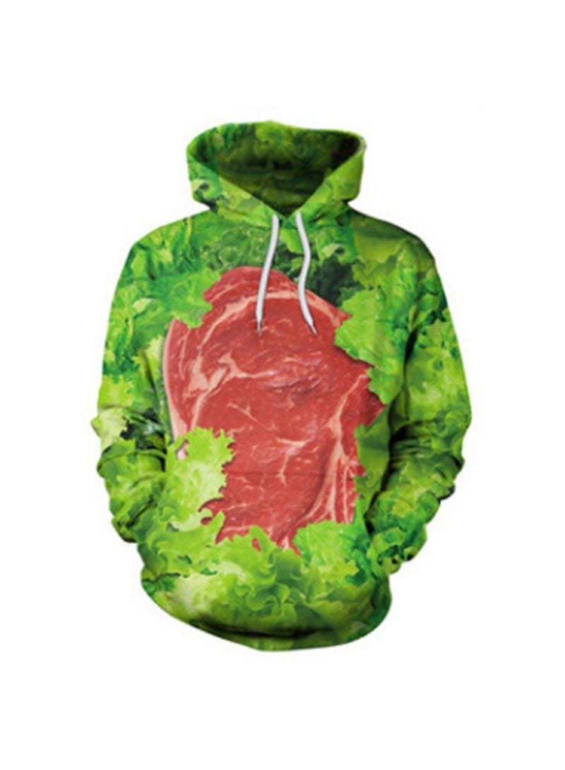 Loquat Single Piece Digital Printed Hooded Long Sleeved Sweater - Image 1