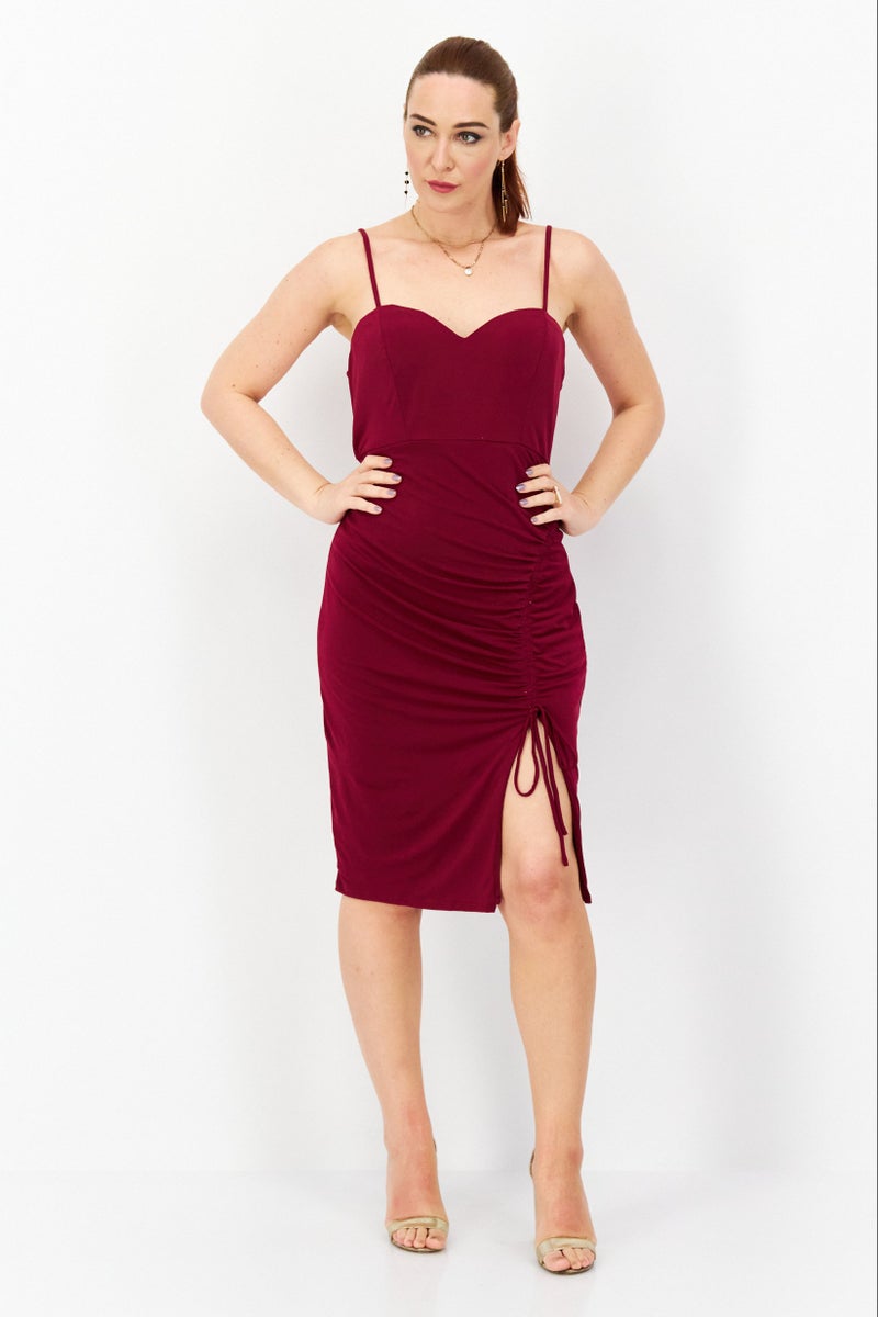 City Studio Women Plus Size Plain Midi Dress, Purple - Image 4