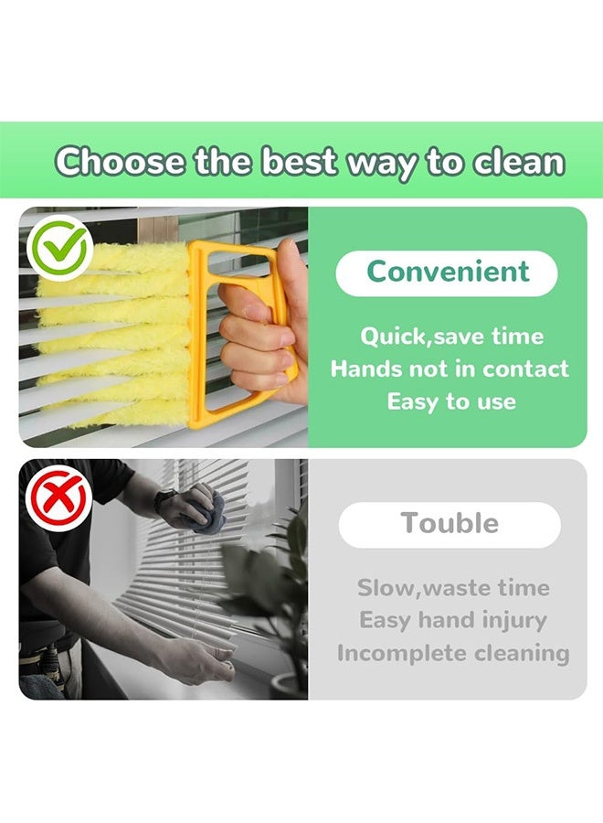 كوانتوم 2 فرشاة تنظيف النوافذ المكفوفين، أداة تنظيف النوافذ الصغيرة المكفوفين، مجموعة تنظيف الأسطح المتعددة القابلة للغسيل لفتحات السيارات الخشبية المكفوفين - Image 5