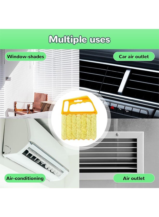 كوانتوم 2 فرشاة تنظيف النوافذ المكفوفين، أداة تنظيف النوافذ الصغيرة المكفوفين، مجموعة تنظيف الأسطح المتعددة القابلة للغسيل لفتحات السيارات الخشبية المكفوفين - Image 4