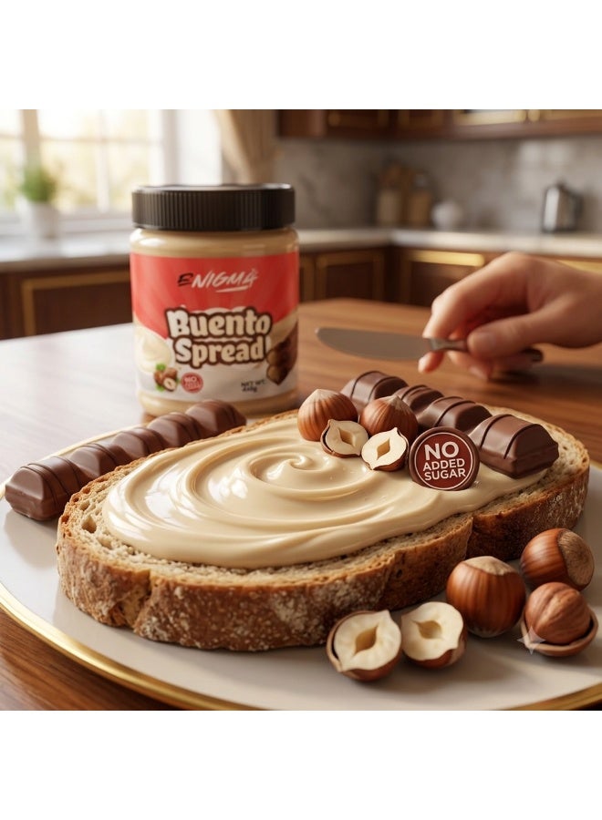 Enigma Buento Protein Hazelnut Spread No Added Sugar 410g – High Protein Chocolate Hazelnut Spread - Image 4