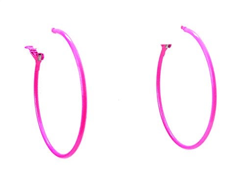Divas Diggables Hot Pink Hoop Earrings Simple Thin Hoop Earrings 2 Inch Hoop Earrings - Image 3