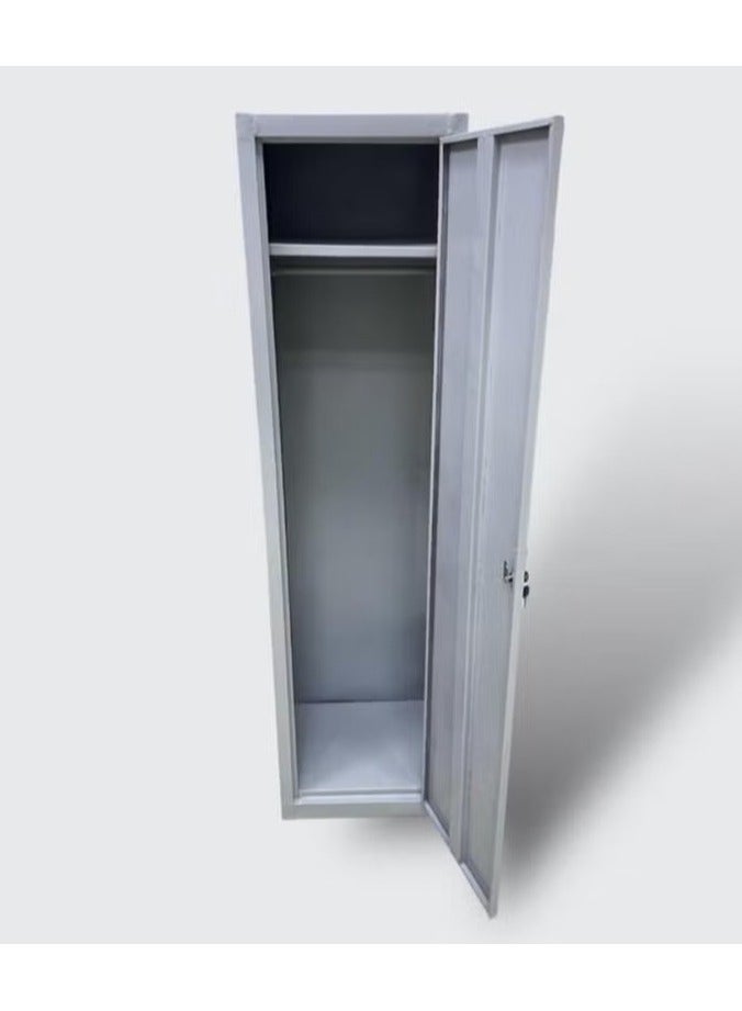Mardod Saudi Single-door metal wardrobe with lock, hooks and top storage shelf - 45 x 40 x 180 cm - RO-MS_WD_MTL_0001 - Image 5