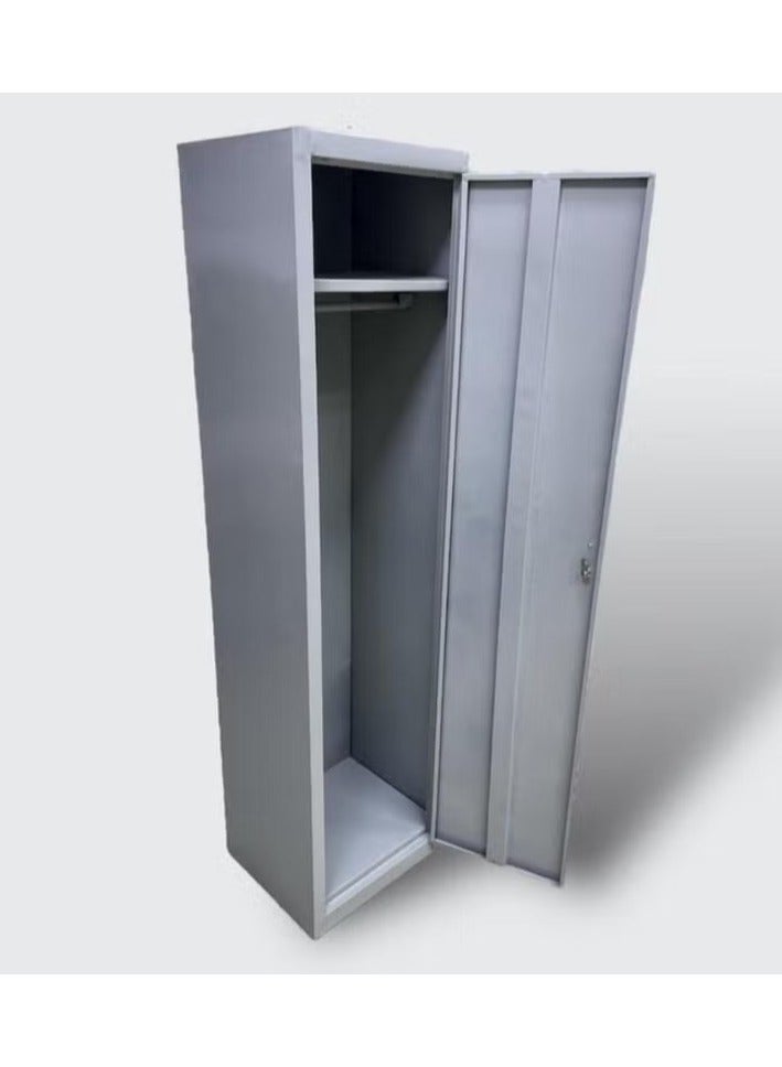 Mardod Saudi Single-door metal wardrobe with lock, hooks and top storage shelf - 45 x 40 x 180 cm - RO-MS_WD_MTL_0001 - Image 4