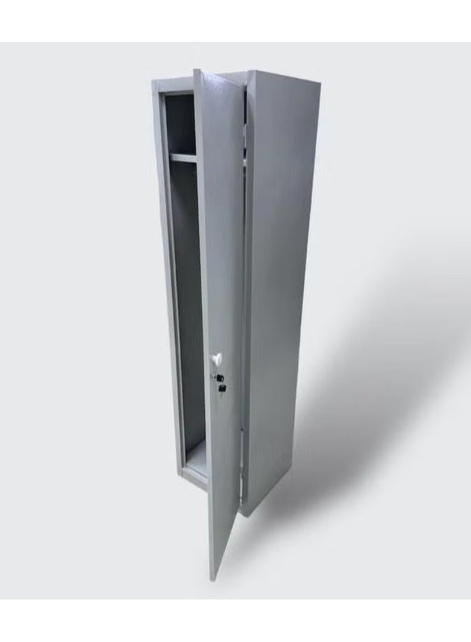 Mardod Saudi Single-door metal wardrobe with lock, hooks and top storage shelf - 45 x 40 x 180 cm - RO-MS_WD_MTL_0001 - Image 3