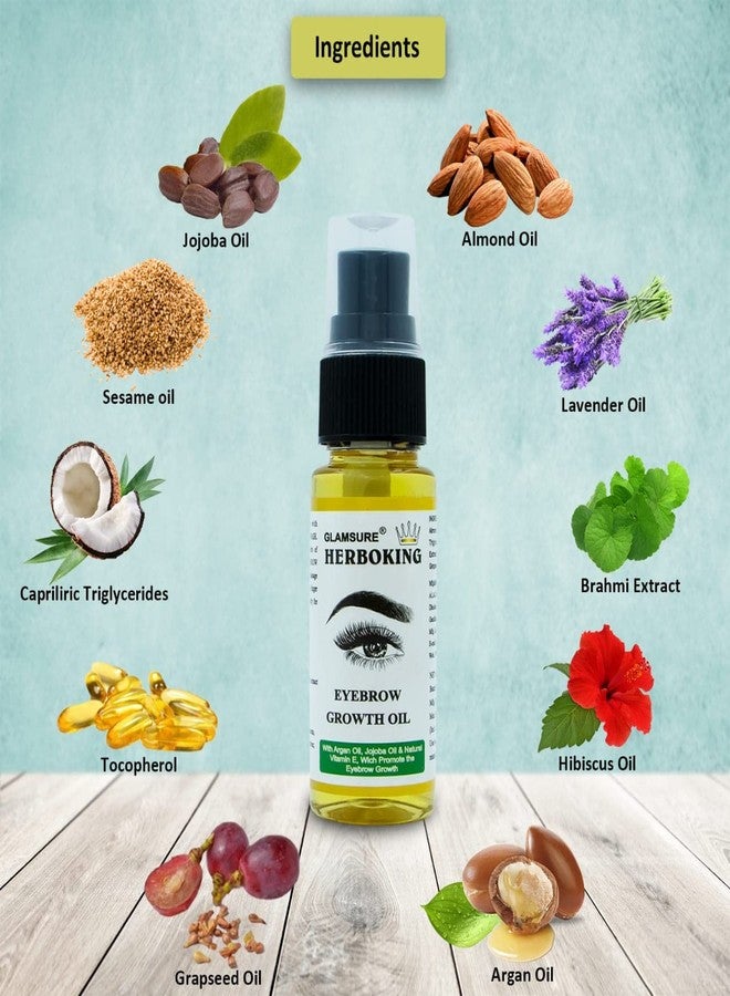 HERBOKING Glamsure Herboking Eyebrow & Eyelash Grow Oil (30ML) For Women & Men 100% Pure - 100% natural With vita-E,Aargan oil,Jojoba oil,Amla,Brahmi Extrect-30ML - Image 4
