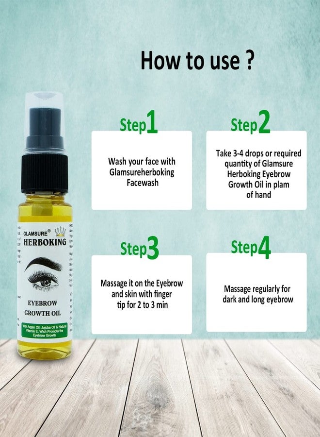 HERBOKING Glamsure Herboking Eyebrow & Eyelash Grow Oil (30ML) For Women & Men 100% Pure - 100% natural With vita-E,Aargan oil,Jojoba oil,Amla,Brahmi Extrect-30ML - Image 5