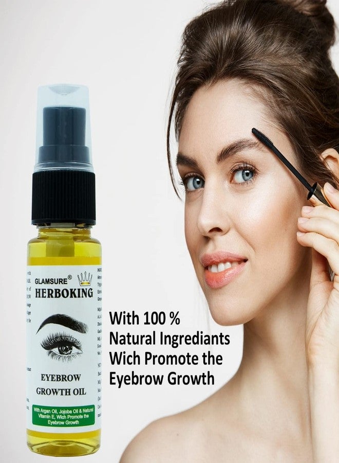 HERBOKING Glamsure Herboking Eyebrow & Eyelash Grow Oil (30ML) For Women & Men 100% Pure - 100% natural With vita-E,Aargan oil,Jojoba oil,Amla,Brahmi Extrect-30ML - Image 3