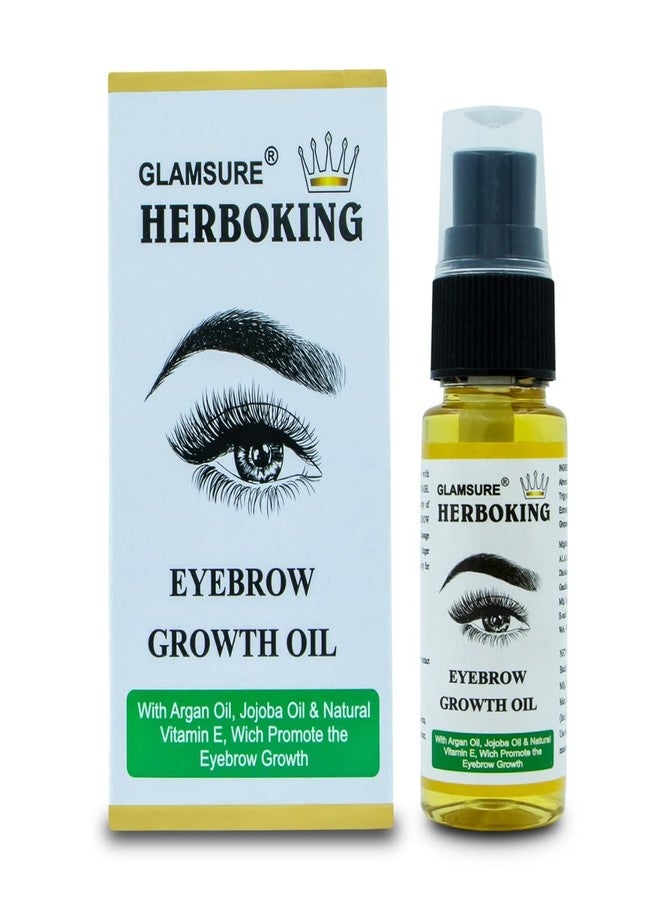HERBOKING Glamsure Herboking Eyebrow & Eyelash Grow Oil (30ML) For Women & Men 100% Pure - 100% natural With vita-E,Aargan oil,Jojoba oil,Amla,Brahmi Extrect-30ML - Image 1