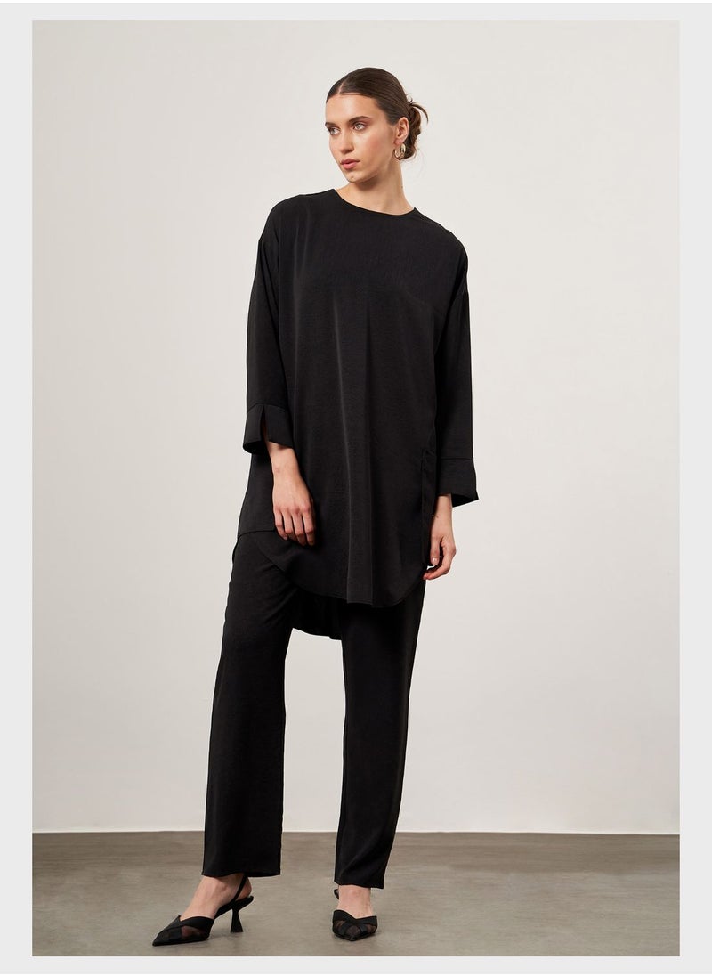 MIZALLE - Tunic Pocket Detail Top - Image 1