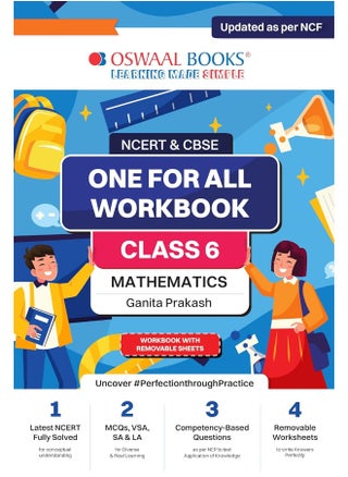 Oswaal NCERT & CBSE ONE FOR ALL WORKBOOK Mathematics (Ganita Prakash) Class-6 - pzsku/ZFE2C158B41236C51AF50Z/45/1749801123/b154f954-5d61-46c7-979e-886b56813aef