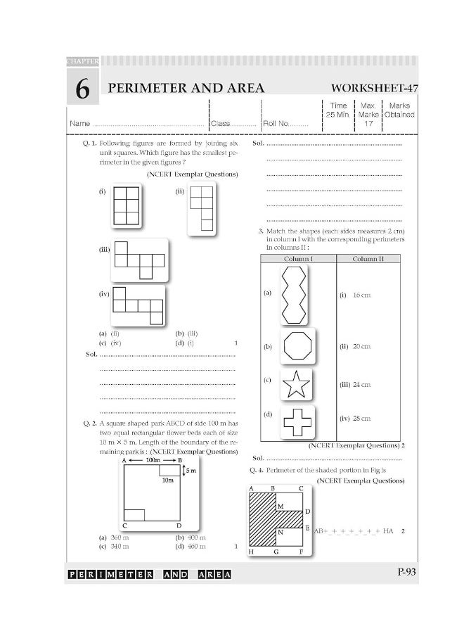 Oswaal NCERT & CBSE ONE FOR ALL WORKBOOK Mathematics (Ganita Prakash) Class-6