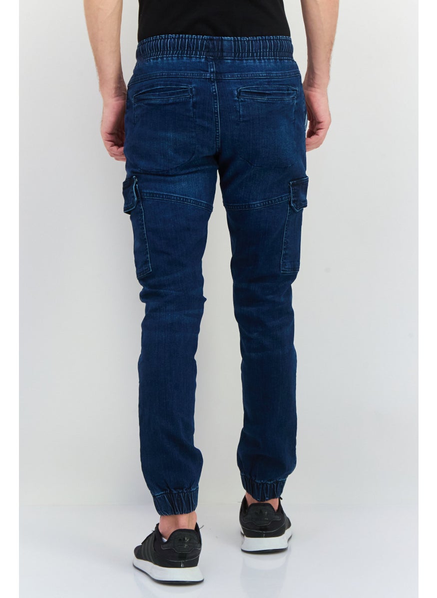 CROSSHATCH Men Jogger Fit Wash Stretchable Denim, Navy  - Image 2