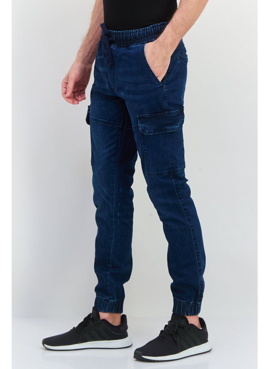 CROSSHATCH Men Jogger Fit Wash Stretchable Denim, Navy  - Image 4