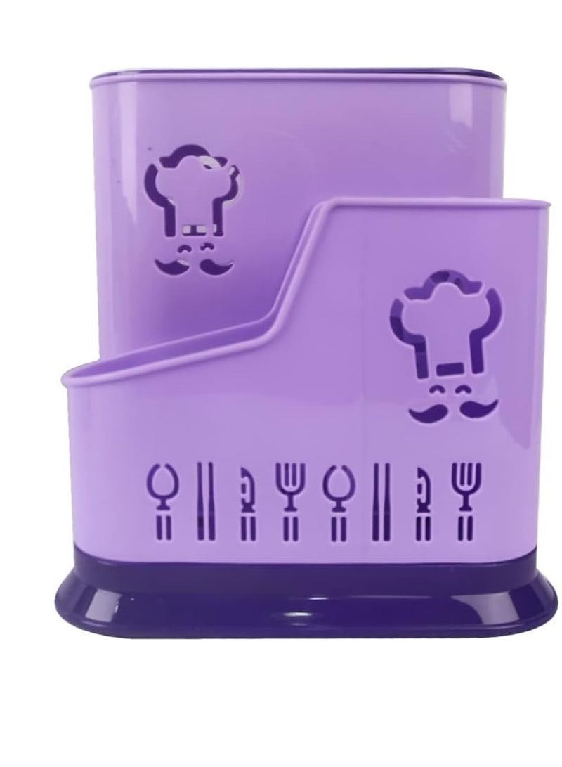 صفاية معالق وحامل سكاكين جامبو بلاستيك – تصميم عملي بجودة ممتازة وألوان جذابة OM (بنفسجي) - Image 5