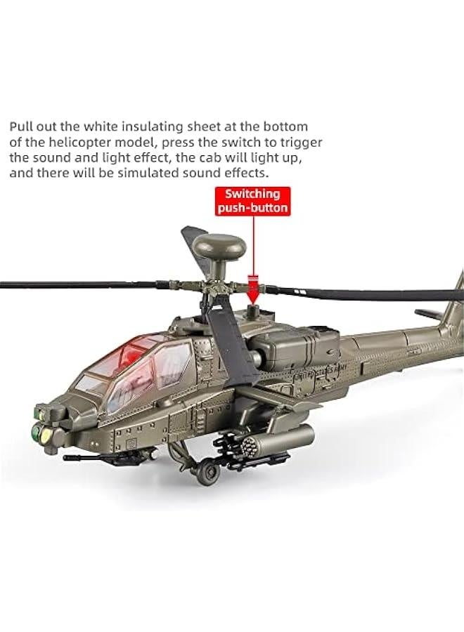 Helicopter for Boys - AH-64 Longbow Apache Model Aircraft, Diecast Helicopter with Light  Sound Effects, Perfect for Aviation Enthusiasts and Gift-Giving - Image 5