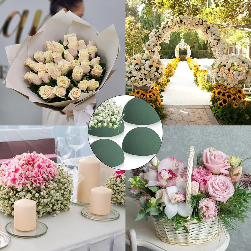 LOKIPA Floral Foam Round 4 Pack Floral Dry Foam Half Ball for Artificial Plant Floral Arrangement and Wedding and Garden Decorations551x276inch - Image 4