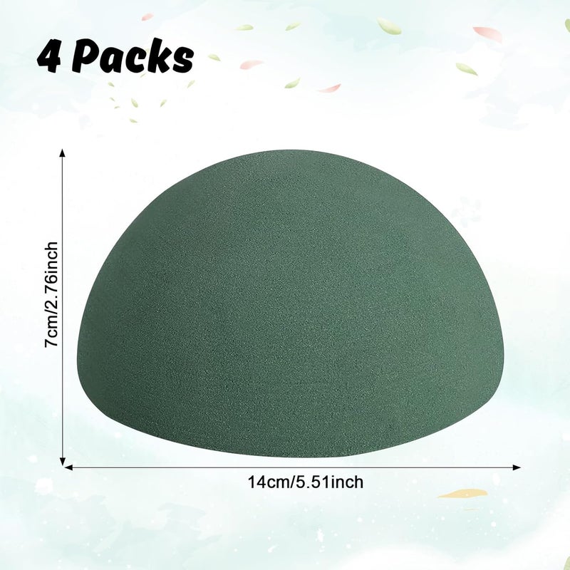 LOKIPA Floral Foam Round 4 Pack Floral Dry Foam Half Ball for Artificial Plant Floral Arrangement and Wedding and Garden Decorations551x276inch - Image 2