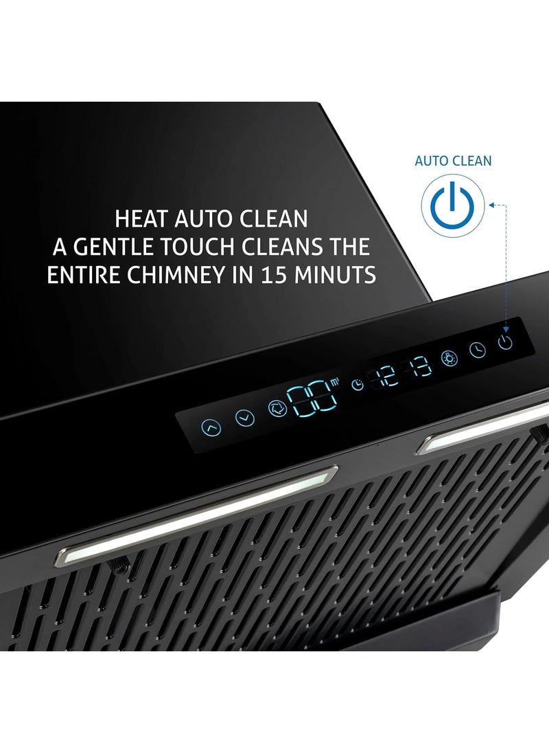 GLEN Glen Auto Clean Filterless Chimney with 1 Year on product 12 Year on motor Inverter Technology BLDC Motor 1400 m3h Black 6053 BL BLDC AC 76cm  - Image 3