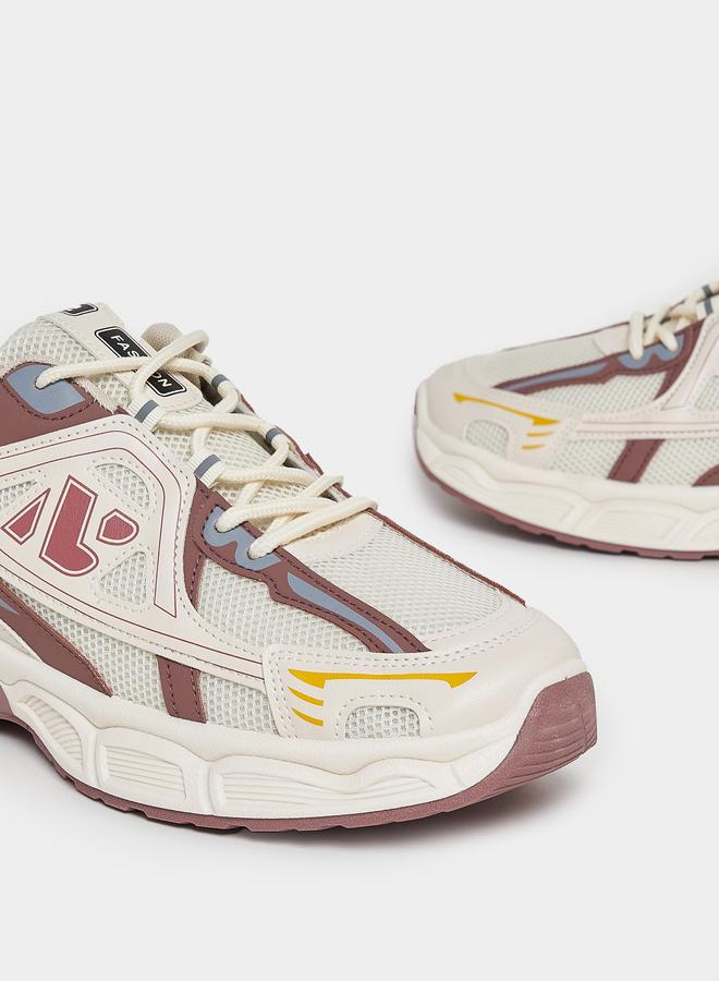 Styli Styli Graphic Pattern Retro Chunky Sole Sneakers - Image 3