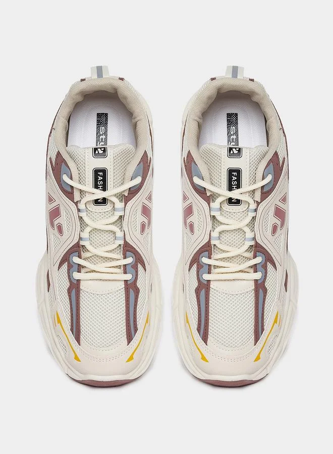 Styli Styli Graphic Pattern Retro Chunky Sole Sneakers