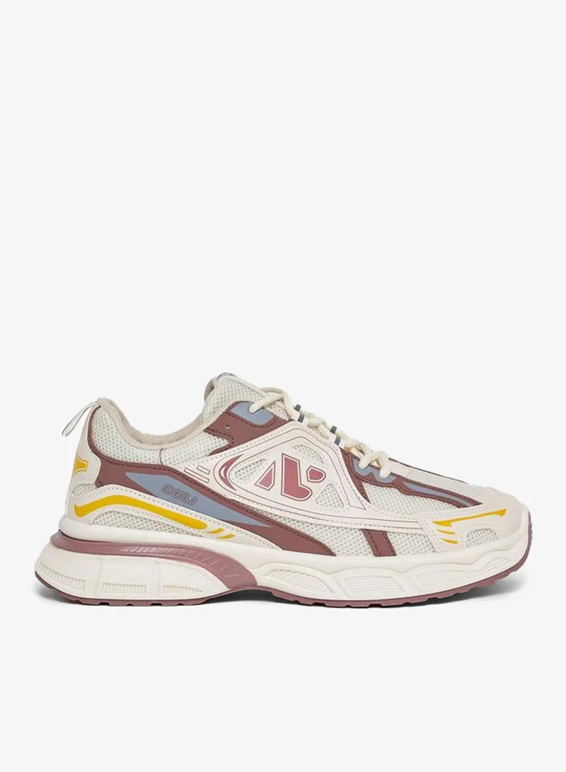 Styli Active Graphic Pattern Retro Chunky Sole Sneakers