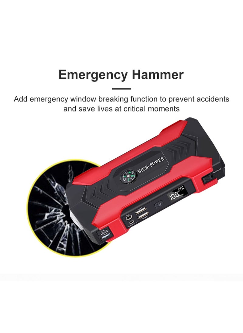 EzzySo - Car Jump Starter 28000mah Water-Resistant Jump Starter Battery Pack, Battery Jumper Starter Portable 200W,12V/1A, LED Light - Image 1