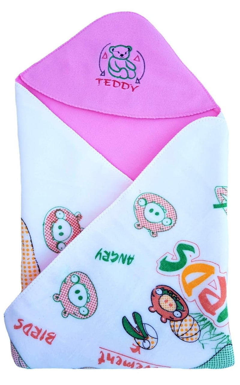 BRANDONN Baby Blankets New Born Combo Pack of Hooded Wrapper Blanket Cum AC Baby Blanket for Babies Pack of 2 - Image 3