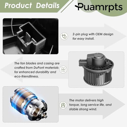 PUAMRPTS AC Heater Blower Motor Compatible with - Mazda Vehicles - CX-5 2017-2022, 6 2014-2021 - only with ATC - Replace# 700332, PM4108 - Image 4