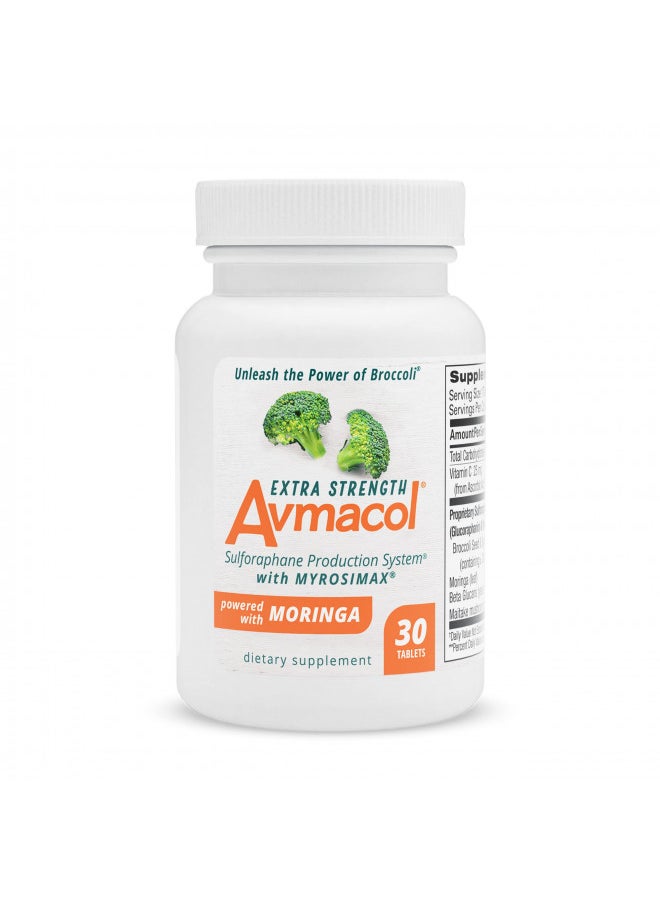 Nutramax Laboratories Avmacol Extra Strength #1 Researched Sulforaphane-Producing Brand for Detoxification, Antioxidant Support, Immune Health, Adults & Children, Nutramax Laboratories Consumer Care, Moringa, 30 Tablets  - Image 1