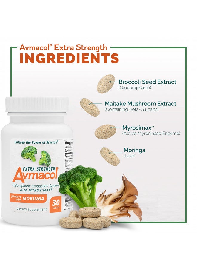 Nutramax Laboratories Avmacol Extra Strength #1 Researched Sulforaphane-Producing Brand for Detoxification, Antioxidant Support, Immune Health, Adults & Children, Nutramax Laboratories Consumer Care, Moringa, 30 Tablets  - Image 2