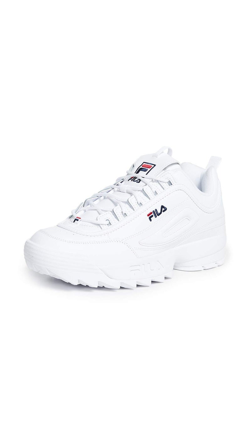 Fila Men's Disruptor II Premium Shoes, White Navy Red - 10 - Image 1