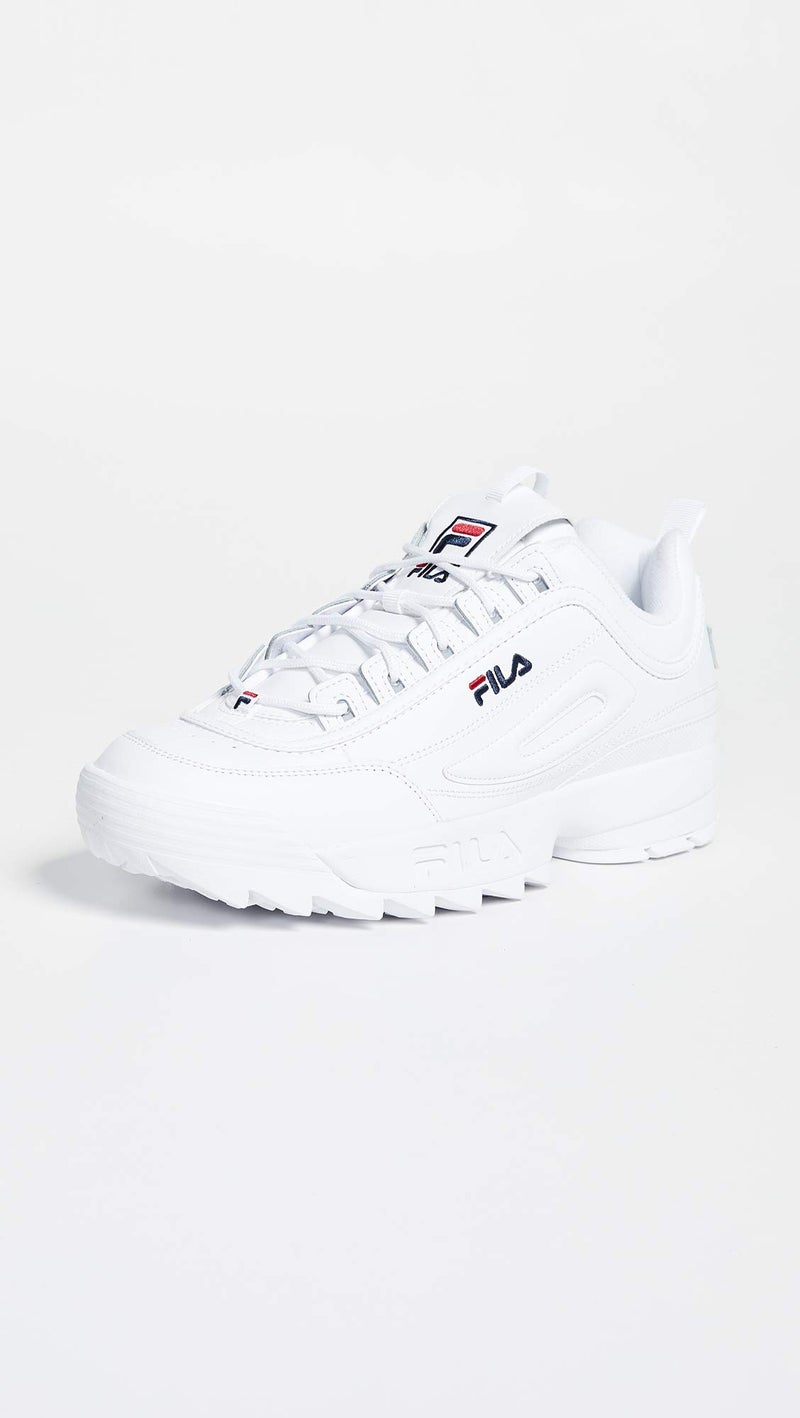 Fila Men's Disruptor II Premium Shoes, White Navy Red - 10 - Image 2