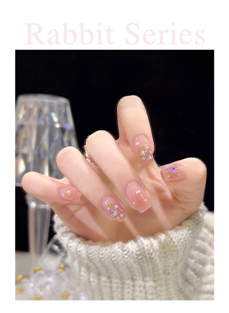 Miss Gooey Nail Polish Colors Cream Solid Gel Colorful Waterproof Rabbit Star Sequins Quick Dry 60 Seconds Salon-Quality Bright Soak off UV Lamp Required Home DIY Manicure 8g with Brush  - Image 5