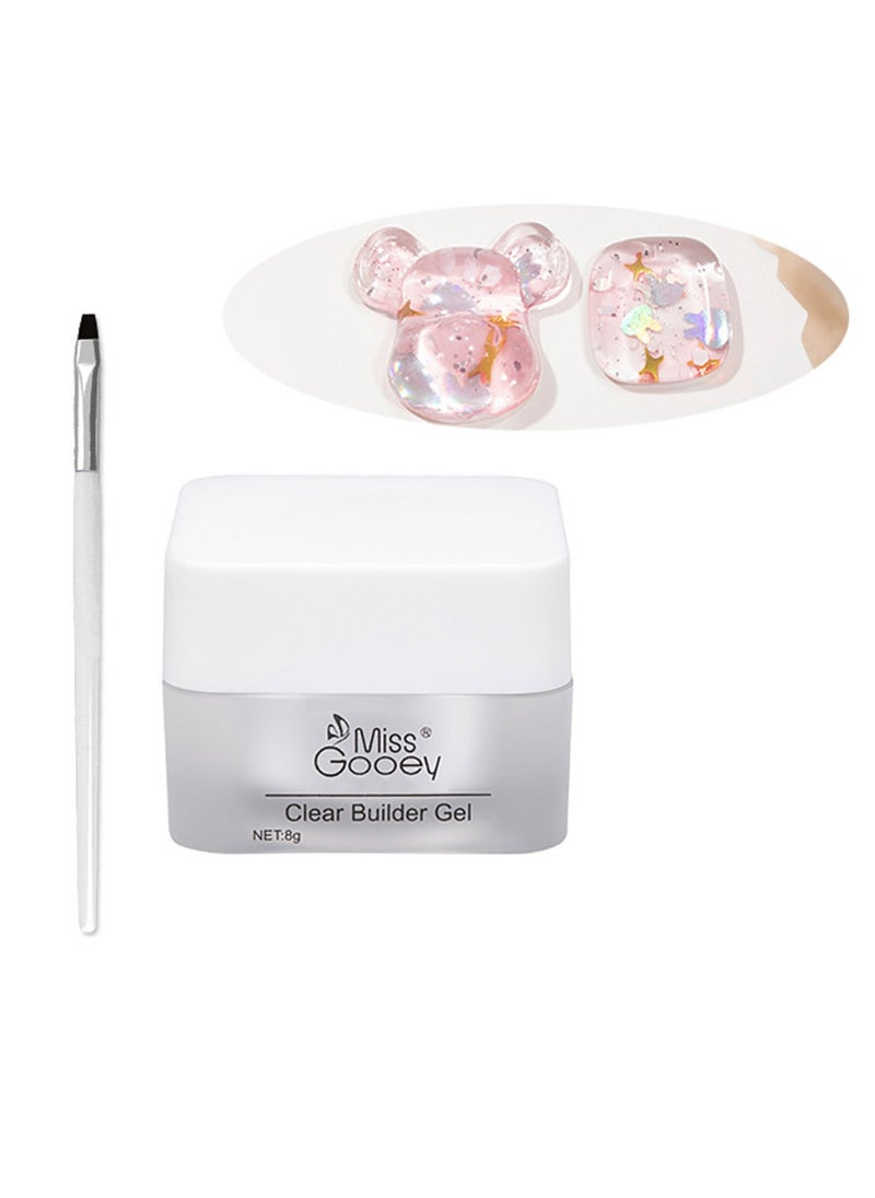 Miss Gooey - Nail Polish Colors Cream Solid Gel Colorful Waterproof Rabbit Star Sequins Quick Dry 60 Seconds Salon-Quality Bright Soak off UV Lamp Required Home DIY Manicure 8g with Brush - Image 1