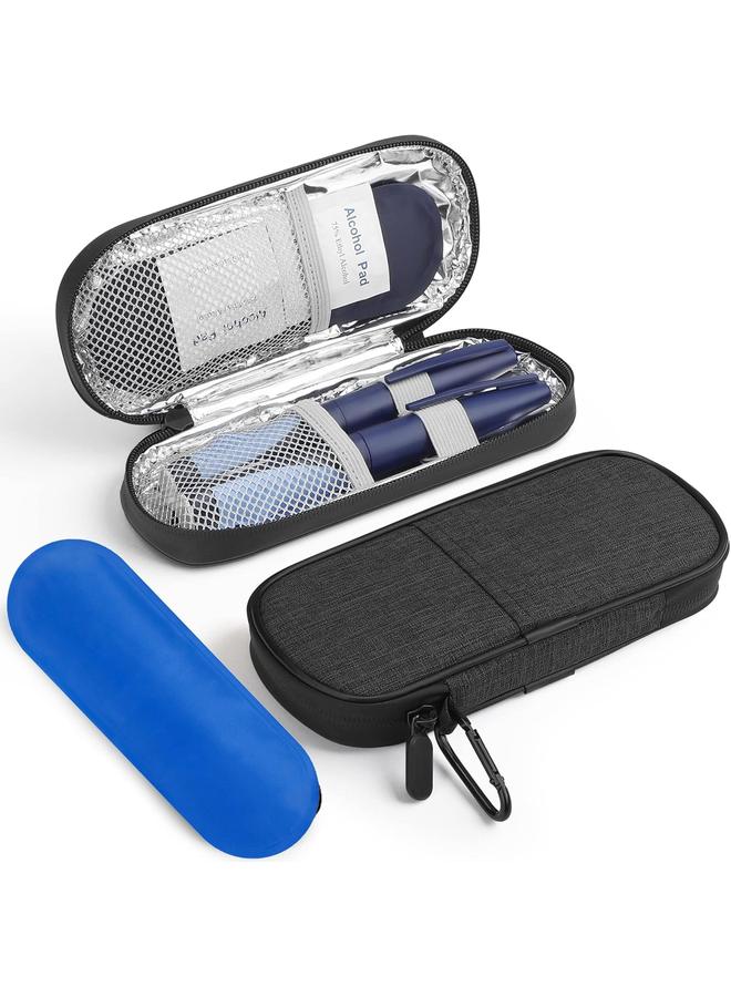 KOWVOWZ Insulin Cooler Travel Case, Portable Diabetic Medication Insulated Cool Organizer, Insulin Cooling Bag with 1 Reusable Ice Packs for The Daily Life and Trip - Image 1