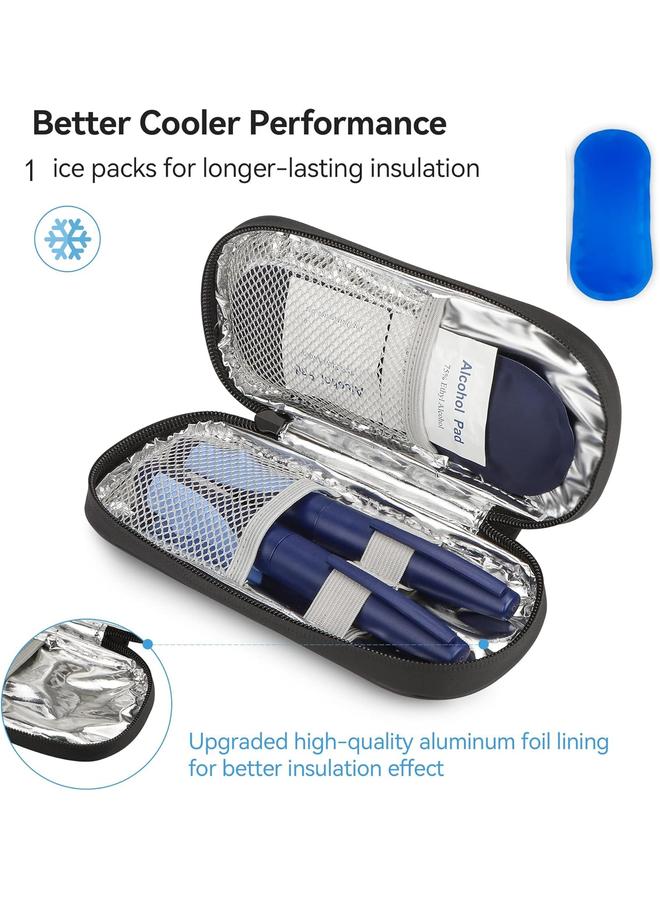 KOWVOWZ Insulin Cooler Travel Case, Portable Diabetic Medication Insulated Cool Organizer, Insulin Cooling Bag with 1 Reusable Ice Packs for The Daily Life and Trip - Image 3