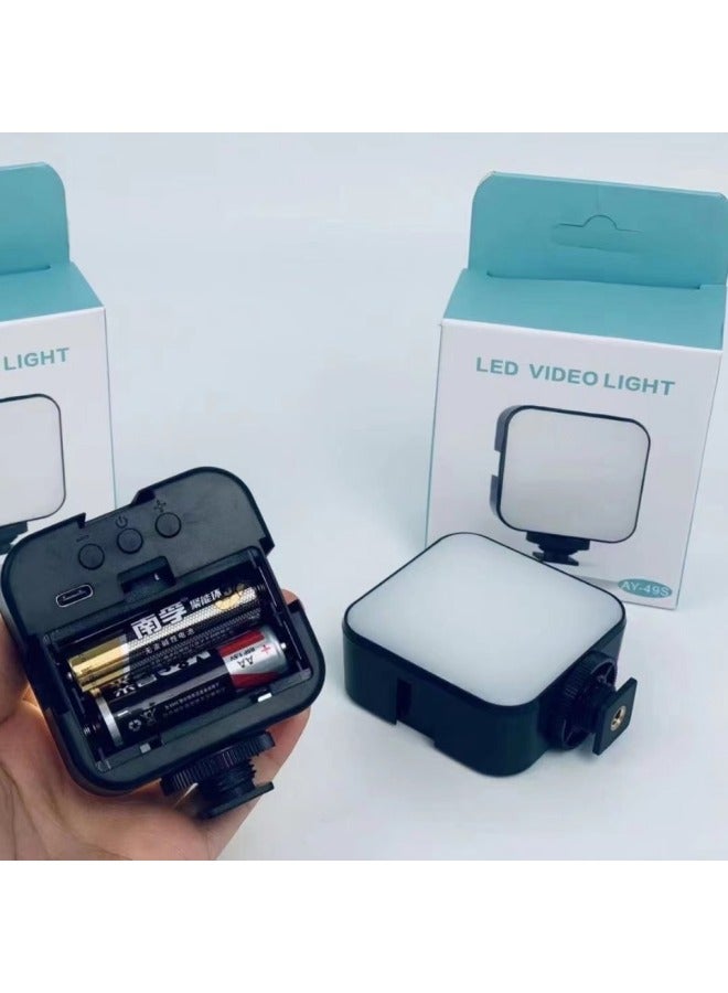 Pocket Fill Light Portable Camera Small Battery Plug-in Square Short Video Conference LED Fill Light-Specifications:Dry Battery  - Image 3