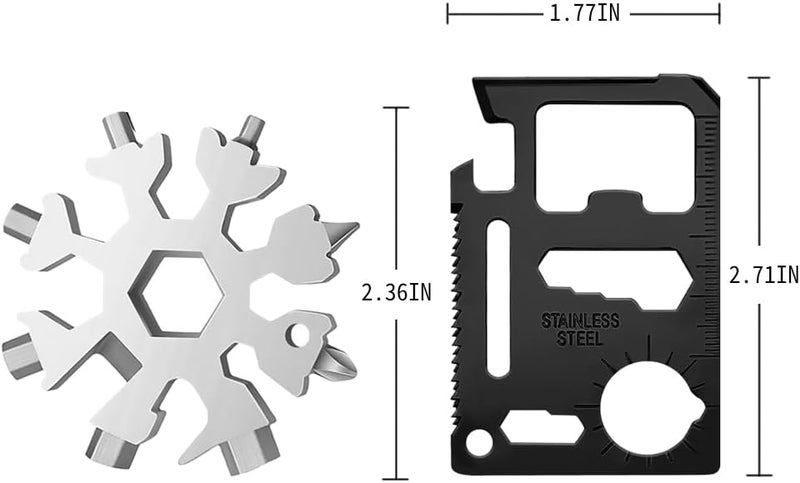 Cutiful Stocking Stuffers for Men - Snowflake 18 in 1 Multitool Christmas Gifts, 20 in 1 Card Multi Tools for Dad from Daughter Son, Gifts for Father Husband Him (Silver&Card) - Image 4
